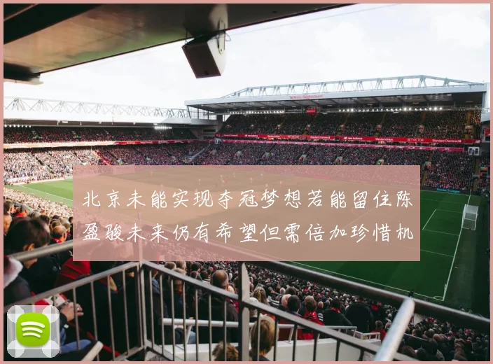 北京未能实现夺冠梦想若能留住陈盈骏未来仍有希望但需倍加珍惜机会